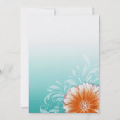 Gerbera Marguerite Oranje Aqua Avond Bloem Kaart (Achterkant)
