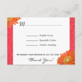 Gerbera Oranje Green Script RSVP-kaarten RSVP Kaartje (Achterkant)