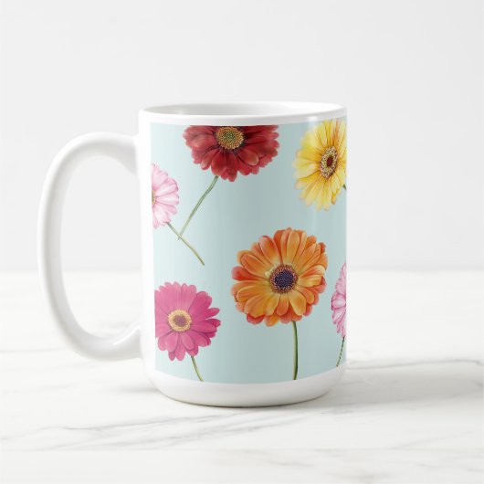 Gerbera,pink,red,orange,yellow koffiemok (Links)