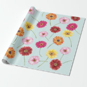 Gerbera,pink,red,orange,yellow wrapping cadeaupapier (Uitgerold)