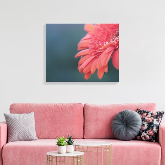 Gerbera rode bloem canvas afdruk (Insitu (Woonkamer))