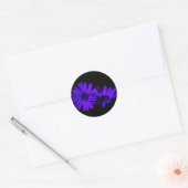 Gerbera 's nachts 1 ronde sticker (Envelop)