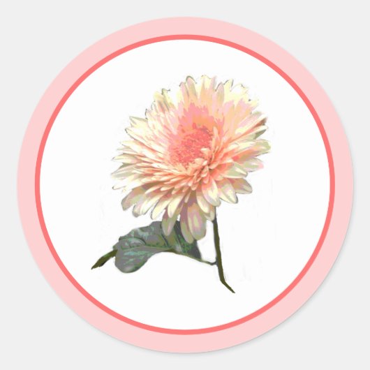Gerbera Splinder Design Ronde Sticker (Voorkant)