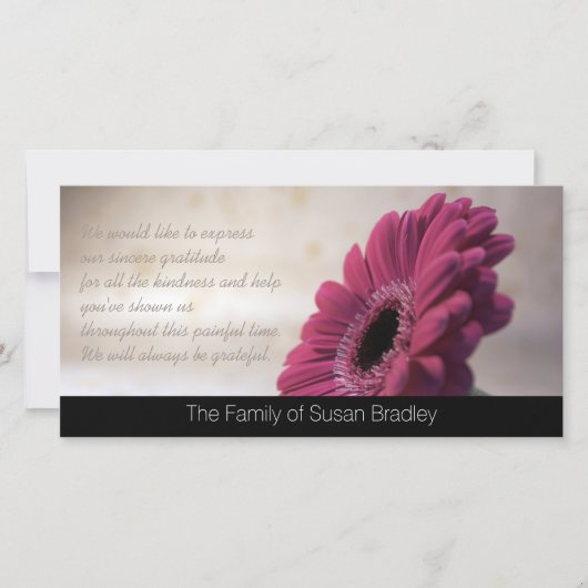 Gerbera Sympathie Bedankt voor je foto kaart 2 (Voorkant)