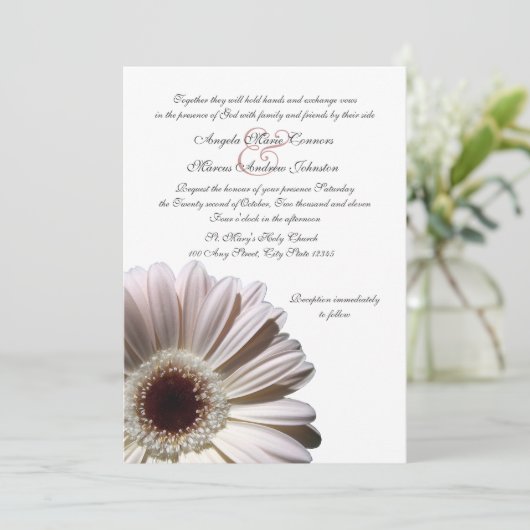 Gerbera Wedding Daisy Kaart (Staand voorkant)