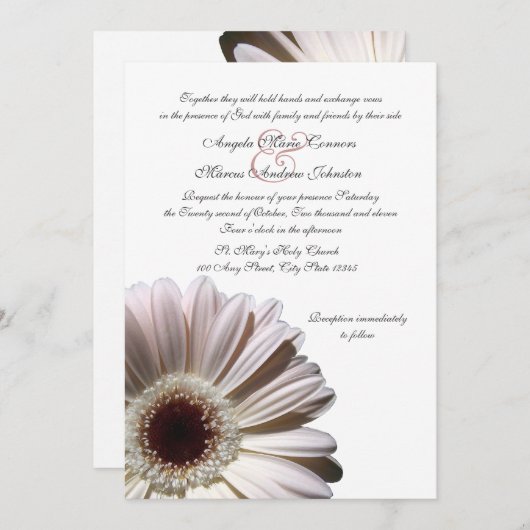 Gerbera Wedding Daisy Kaart (Voorkant / Achterkant)