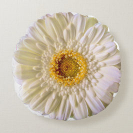 Gerbera White Rond Kussen