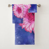 Gerberas badhanddoek set prachtige bloemen bad handdoek (Insitu)