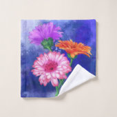 Gerberas badhanddoek set prachtige bloemen bad handdoek (Wasdoekje)