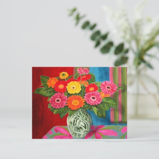 gerberas daisy Bouquet Briefkaart (Staand voorkant)