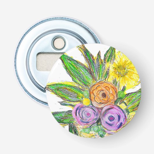 Gerberas Daisy Button Flesopener (Voorkant)