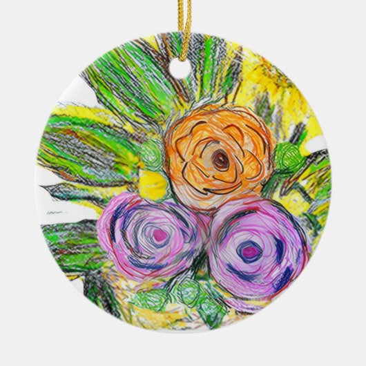 Gerberas Daisy Keramisch Ornament (Voorkant)
