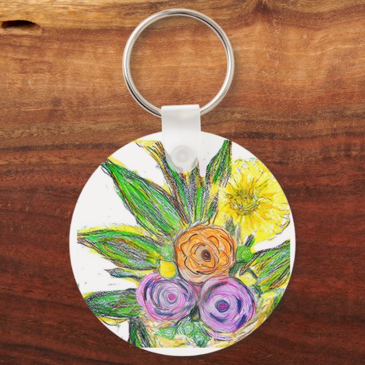 Gerberas Daisy Sleutelhanger (Achterkant)