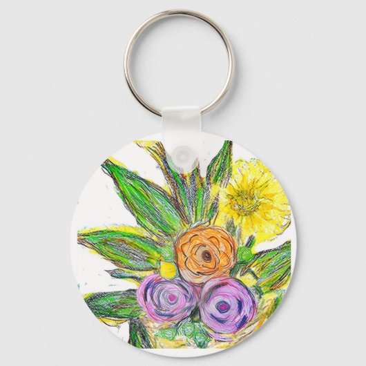 Gerberas Daisy Sleutelhanger (Achterkant)