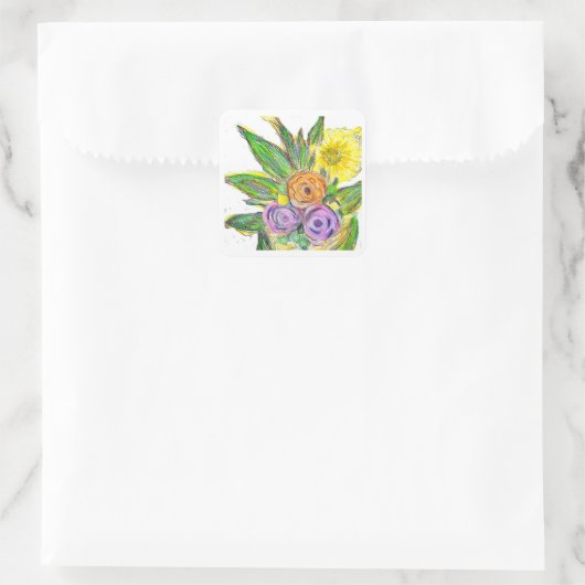 Gerberas Daisy Vierkante Sticker (Tas)