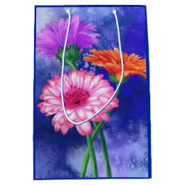 Gerberas Gift Bag Mooie Kleur Bloemen Medium Cadeauzakje