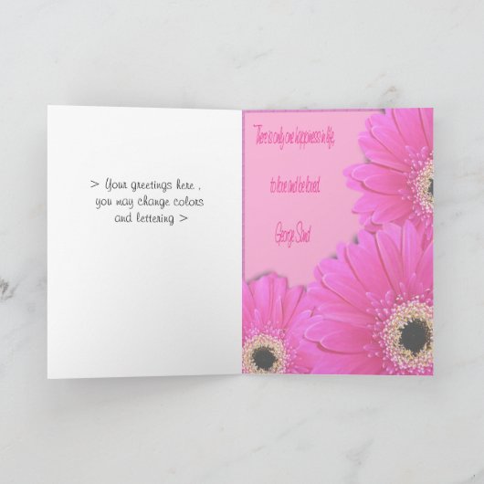 Gerberas Greetings Kaart (Binnen)