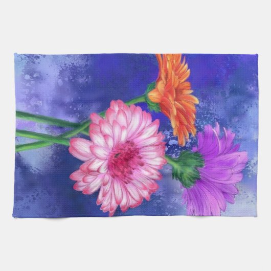 Gerberas keukenhanddoek Mooie bloemen (Horizontaal)