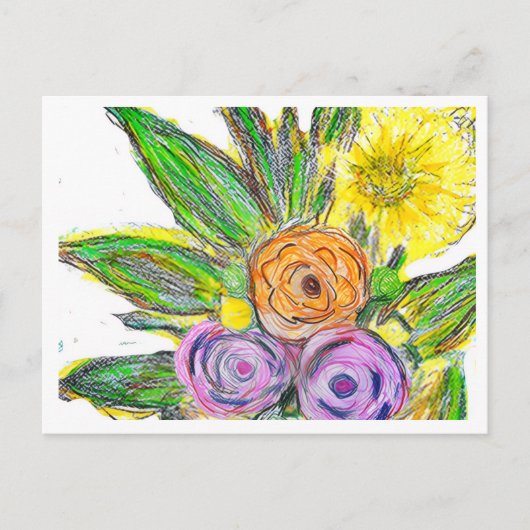 Gerbera's Madeliefje Briefkaart (Voorkant)