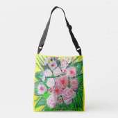 Gerberas, Rosas, Dianthus caryophyllus-Tas Crossbody Tas (Achterkant)