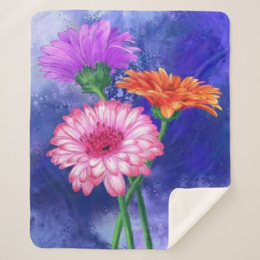 Gerberas Sherpa Blanket Deken (Voorkant)