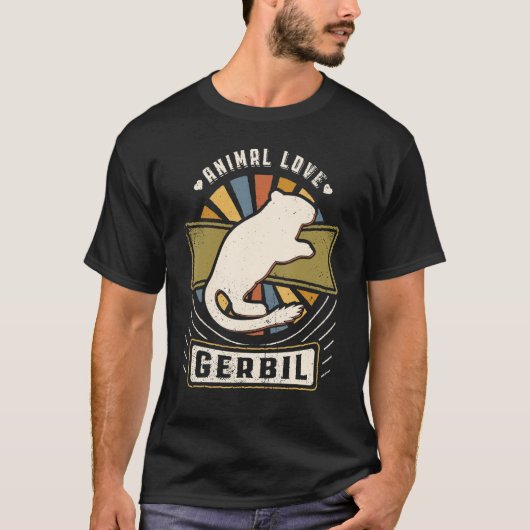Gerbil  Classic Retro Animal T-shirt (Voorkant)