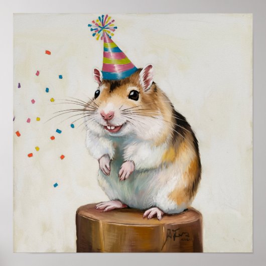 Gerbil & confetti poster (Voorkant)