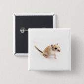 Gerbil Cute Baby Animal Pet Gerbils Sjabloon Vierkante Button 5,1 Cm (Voorkant /achterkant)