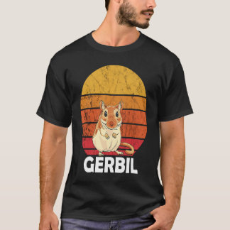 Gerbil Desert Rat Retro Vintage Sunset Rodent Gerb T-shirt