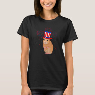 Gerbil Graphic Red White Blue Fireworks Decor 4th T-shirt