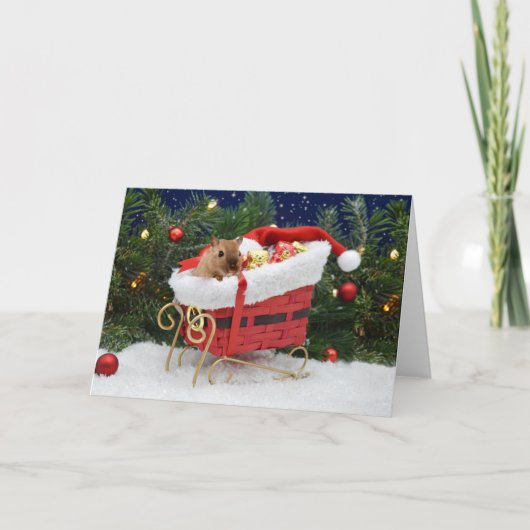 Gerbil Kerstmis Kaart (Voorkant)