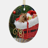 Gerbil Kerstmis Keramisch Ornament (Rechts)