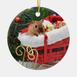 Gerbil Kerstmis Keramisch Ornament