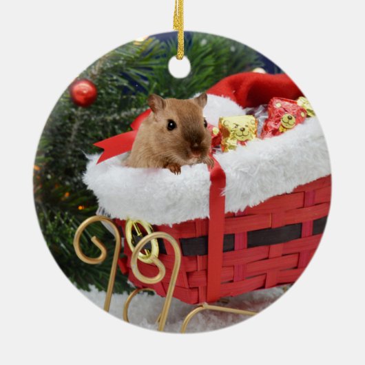 Gerbil Kerstmis Keramisch Ornament (Achterkant)