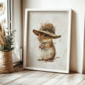 Gerbil Portret Schilderij Muis Art Hamster Knaagdi Poster