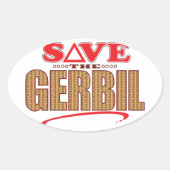 Gerbil Save Ovale Sticker (Voorkant)