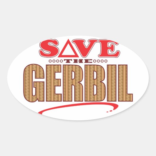 Gerbil Save Ovale Sticker (Voorkant)
