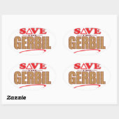 Gerbil Save Ovale Sticker (Vel)