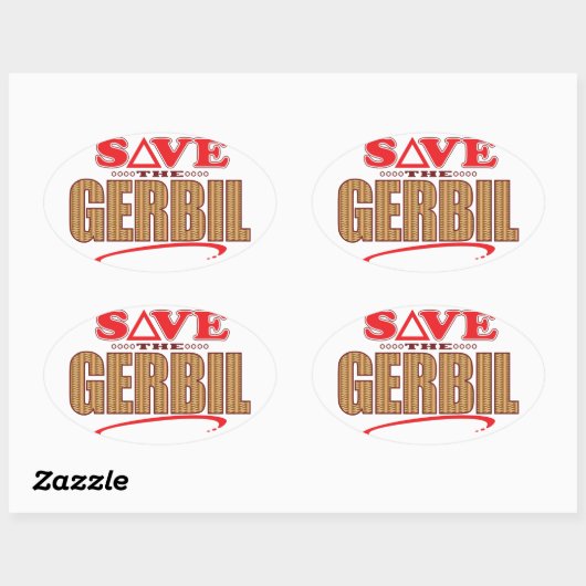 Gerbil Save Ovale Sticker (Vel)