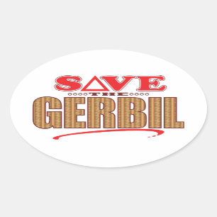 Gerbil Save Ovale Sticker