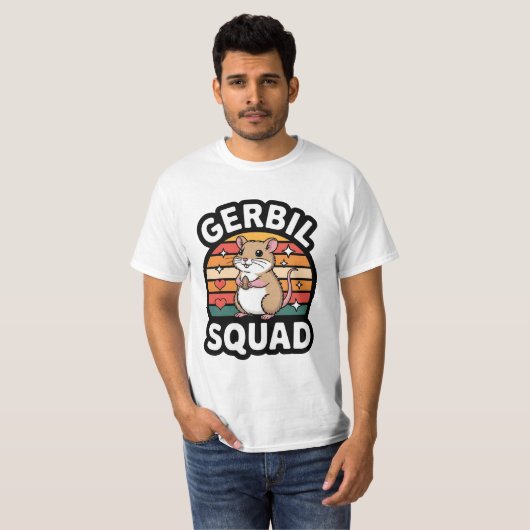 Gerbil Squad Cute Retro Gerbil Lover Design T-shirt (Voorkant volledig)