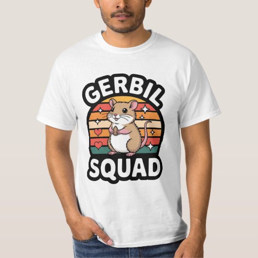 Gerbil Squad Schattig Retro Gerbil Liefhebber Desi T-shirt (Voorkant)