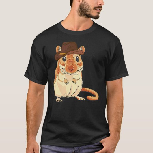 Gerbil Western Cowboy Hat Rodeo Desert Rat Animal T-shirt (Voorkant)