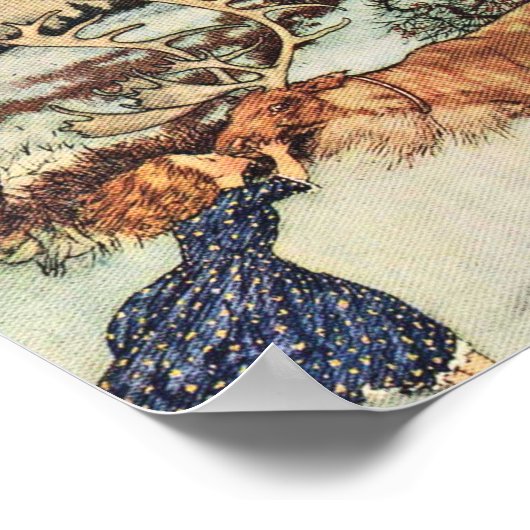 Gerda en de rendieregeling - Edmund Dulac Poster (Hoek)