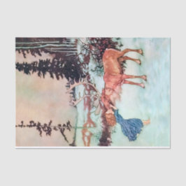 Gerda en de rendiervis, sneeuwkoningin Fairy Tale Tissuepapier