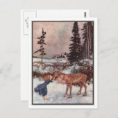 Gerda en de rendiervis van Edmund Dulac Briefkaart (Voorkant / Achterkant)