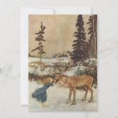 Gerda en Reindeer van Dulac Kerstparty Kaart (Voorkant)