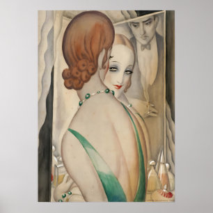 Gerda Wegener - Op de spiegel Art Déco Poster