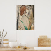 Gerda Wegener - Op de spiegel Art Déco Poster (Keuken)