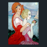 Gerda Wegener - Sur la Route d'Anacapri, Art Déco Poster<br><div class="desc">Datum: 1922. Sur la Route d'Anacapri door de Deense kunstenaar Gerda Wegener Style: Art Nouveau (modern),  Art Deco</div>